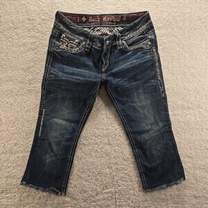 Rock Revival Jug Capri Jeans Women’s 28 Dark Wash Denim Pants Crop Ladies